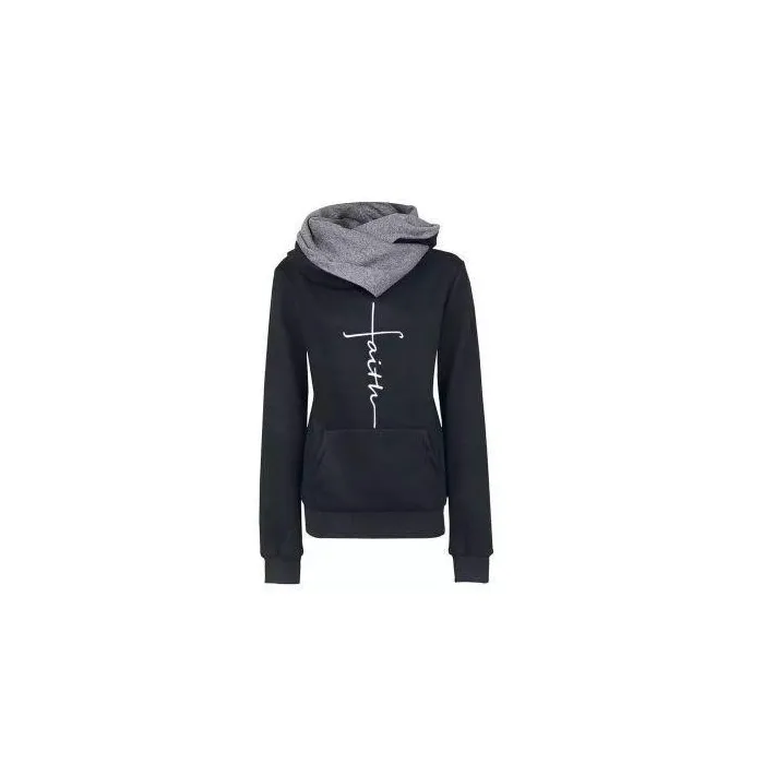 Autumn - Winter - Hoodies - Sweatshirts - Women - Faith Embroidered PrintHoodies & Jumpers