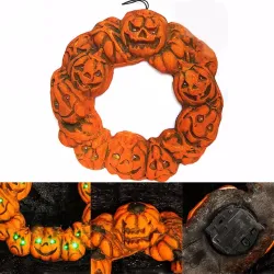 Halloween - Jack-o'-Lantern - LED - Kürbis - Türaufhänger