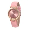 Damen - Leder - Uhr - Luxus - Quarz - Kristall - Armbanduhr