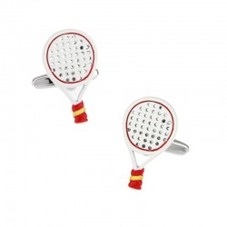 Tennis rackets - white & red cufflinks