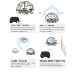 D3 - Colorful Light - Gesture Sensing - Altitude Hold Mode - Intelligent Induction - Flying BallR/C drone