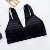 Striped cotton fitness bra with push upWomen's fashion
