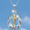Crystal diamond pendant - silver necklace - cross - dolphin - treeNecklaces