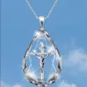 Crystal diamond pendant - silver necklace - cross - dolphin - treeNecklaces