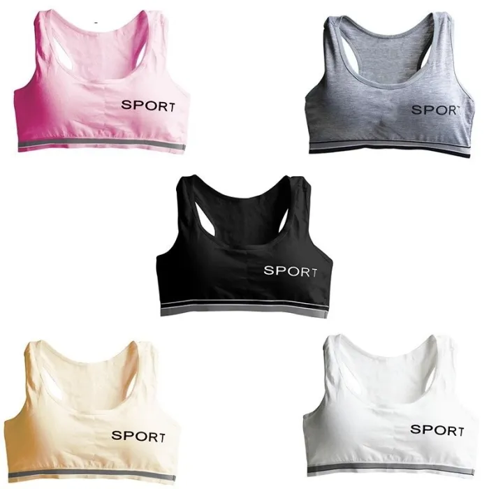 "SPORT" Print - Baumwoll-Fitness gepolsterter BH