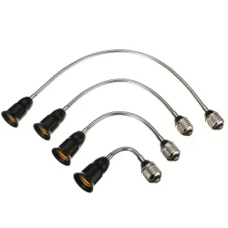 20/30/40/60cm - E27 - Schwarz - Flexibel - Verlängerung - Steckdose - LED Lichtkugel - Basishalter