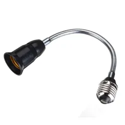 20/30/40/60cm - E27 - Schwarz - Flexibel - Verlängerung - Steckdose - LED Lichtkugel - Basishalter