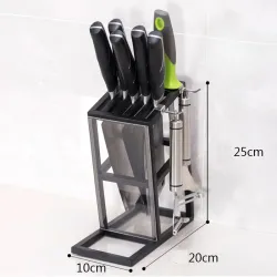 Messerhalterständer - 6 Löcher - Küchenständer aus Edelstahl