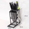 Messerhalterständer - 6 Löcher - Küchenständer aus Edelstahl