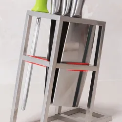 Messerhalterständer - 6 Löcher - Küchenständer aus Edelstahl