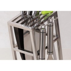 Messerhalterständer - 6 Löcher - Küchenständer aus Edelstahl