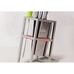 Messerhalterständer - 6 Löcher - Küchenständer aus Edelstahl