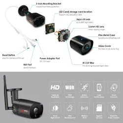 5 MP - 1920P HD - drahtlose Sicherheitskamera - zwei Wege Audio - WiFi - Unterstützung Onvif - wasserdicht