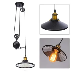 E27 - black vintage lamp - retractable adjustable lengthCeiling lights