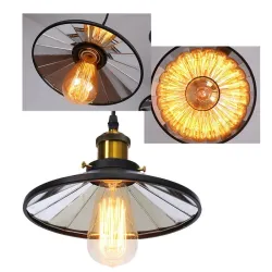 E27 - schwarze Vintage Lampe - einfahrbar einstellbare Länge