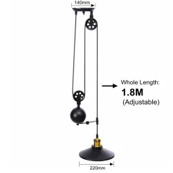 E27 - schwarze Vintage Lampe - einfahrbar einstellbare Länge