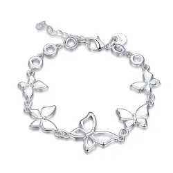 Trendy Armband mit Schmetterlingen - 925 Sterling Silber