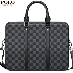 Klassische Businesstasche - Plaid Leder - Aktentasche