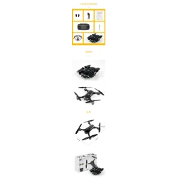 JDRC JD-20S JD20S - WiFi - FPV - Foldable - HD Camera - 0.3MP - Three BatteriesDrones