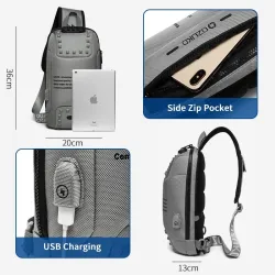 Crossbody Taschen - Anti-Diebstahl - Botentasche - USB-Ladung - wasserabweisend