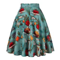 Vintage - retro - 50s - tropical floral skirtsWomen's fashion