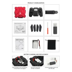 Eachine E55 Mini - WiFi - FPV - Foldable - Red - RTFDrones