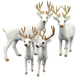 Weihnachtsdekoration - weiße Rentiere - deer