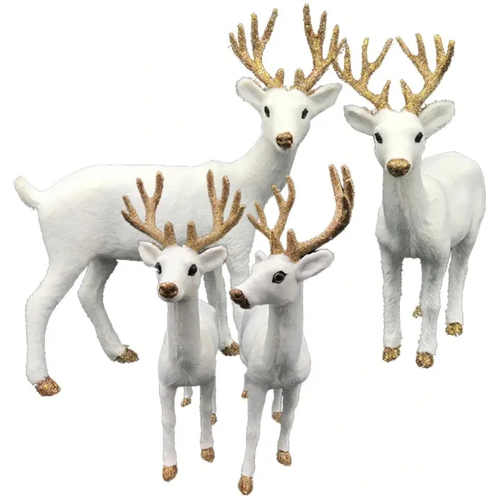 Weihnachtsdekoration - weiße Rentiere - deer