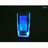 LED - blau leuchtende digitale Uhr - elektronischer Kalender - Thermometer - 7-Sounds Wecker