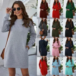 Lange Ärmel Sweatshirt - Minikleid