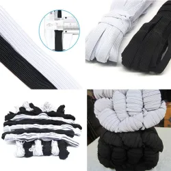 3/6/8/10MM - Weiß/schwarz - Flache elastische Bänder - DIY Nähen