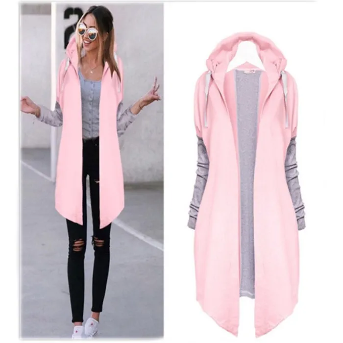Frauen Mäntel - Casual - Kapuze - Pink - Blau - Schwarz