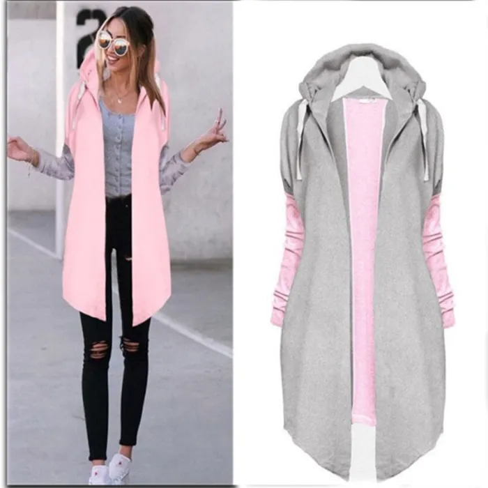 Frauen Mäntel - Casual - Kapuze - Pink - Blau - Schwarz