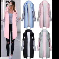 Frauen Mäntel - Casual - Kapuze - Pink - Blau - Schwarz