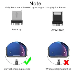 LED Magnetic USB Cable - Fast Charging - Type C - Micro USB - iOSCables