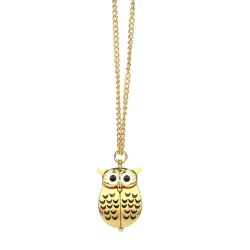 Vintage - Uhr Owl - Anhänger Halskette