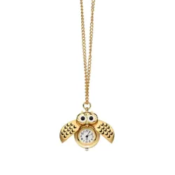 Vintage - Uhr Owl - Anhänger Halskette