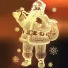 Weihnachten 3D Dekoration für Tür / Fenster - LED Licht - transparente Platte mit Saugnapf