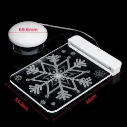 Weihnachten 3D Dekoration für Tür / Fenster - LED Licht - transparente Platte mit Saugnapf