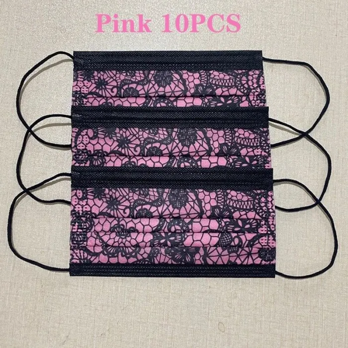 Mouth / face protective masks - disposable - 3-layer - lace design - 10 - 50 - 100 piecesMouth masks