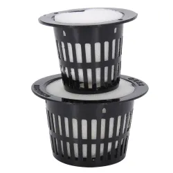 Mesh Pot - Korb - für hydroponic system plant / Gemüse wachsen - mit Schaumeinsatz - 10 Stück