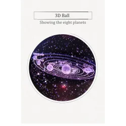 3D globe with 8 planets - crystal ball with base - laser engraved - LED night light - 8cmDecoration