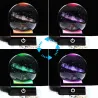 3D Kugel mit 8 Planeten - Kristallkugel mit Basis - Lasergraviert - LED Nachtlicht - 8cm