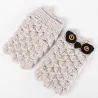 Warme Strickhandschuhe - fingerlos - Eulendesign