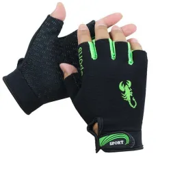 Sporthandschuhe - rutschfest - Halbfinger - mit Skorpionmuster - unisex
