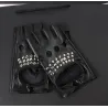 Lederhandschuhe - Halbfinger-Design - mit Nieten - unisex