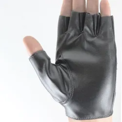 Lederhandschuhe - Halbfinger-Design - mit Nieten - unisex