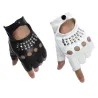 Lederhandschuhe - Halbfinger-Design - mit Nieten - unisex