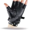 Halbfinger Lederhandschuhe - mit Nieten & Schnalle - Rock / Punk Stil