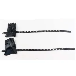 Halbfinger Lederhandschuhe - mit Nieten & Schnalle - Rock / Punk Stil